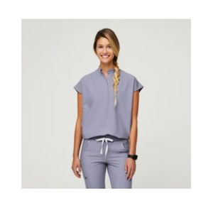 FIGS, Vapor Blue Space Dye scrub top and bottom, Size Medium.